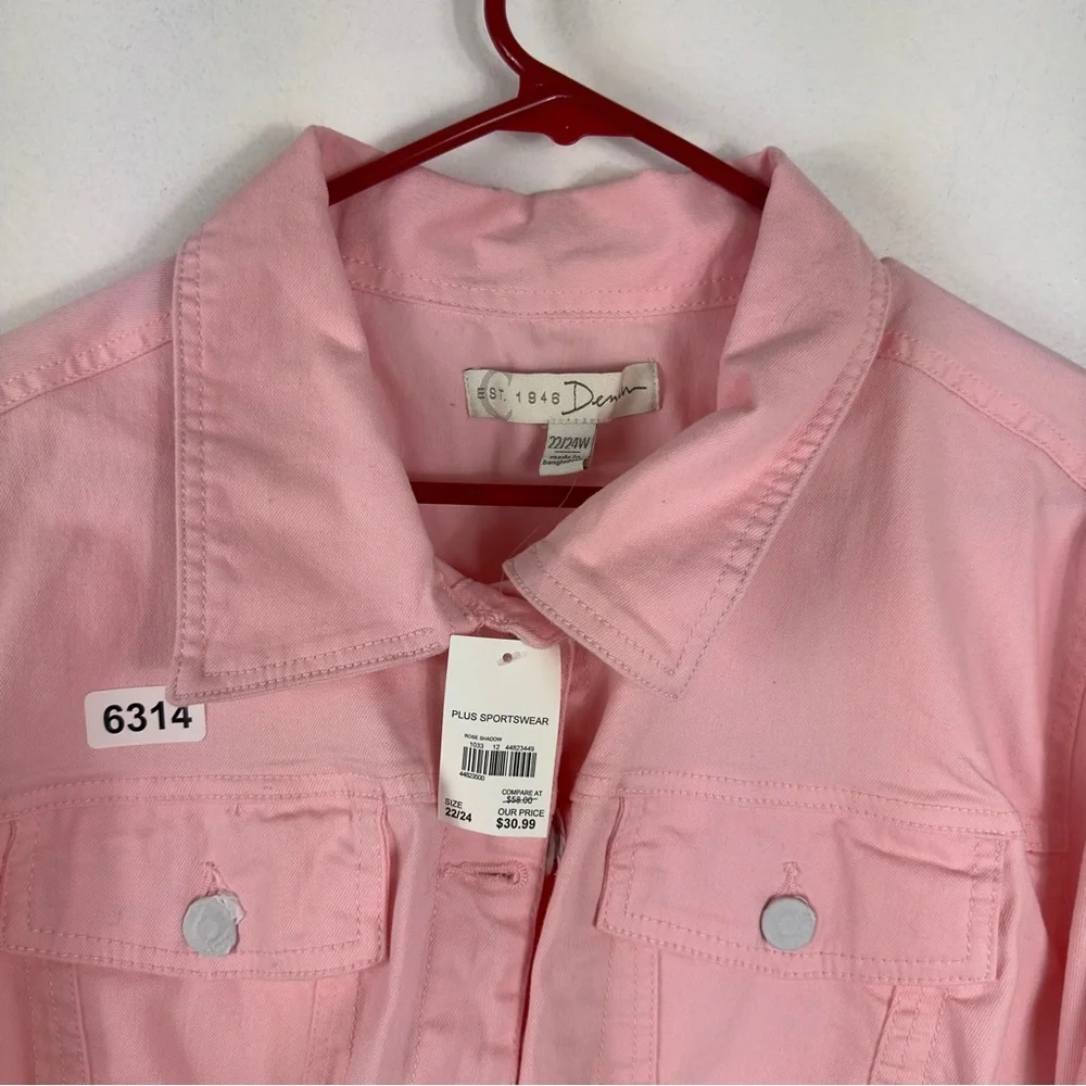 EST 1946 Denim 22/24 w pink jacket nwt 26 p2p 21 length crop nwt grey bottom